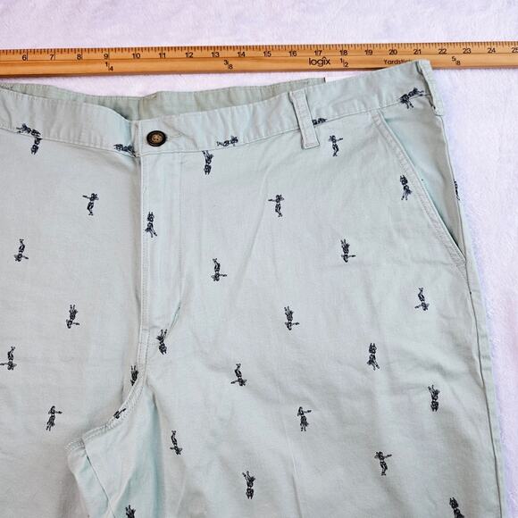 🦃 New Men's SIZE 42 George Shorts Hula Girl 10" Inseam Light Aqua Blue Hawaiian - Picture 9 of 9